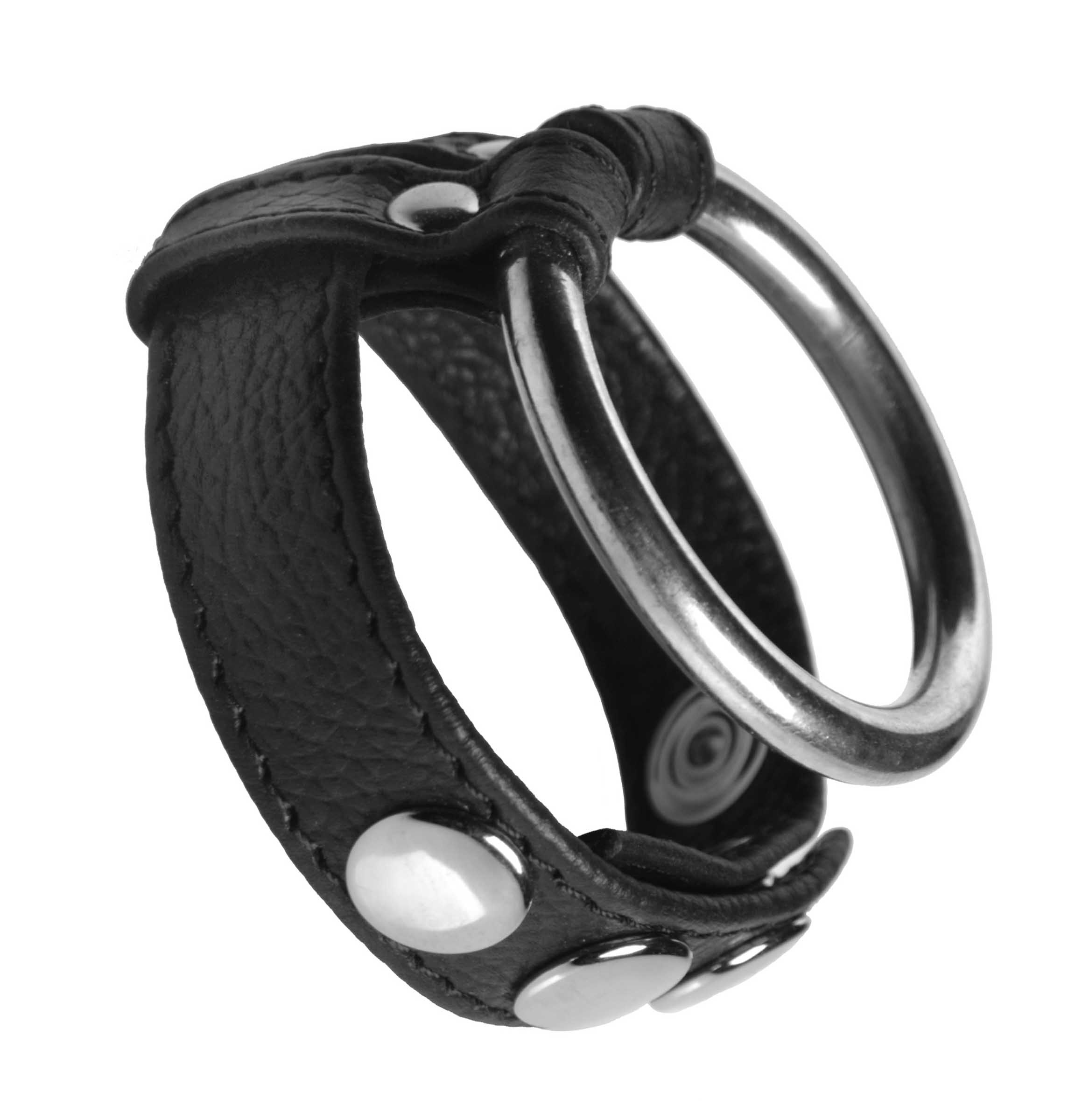 Leather+and+Steel+Cock+and+Ball+Ring